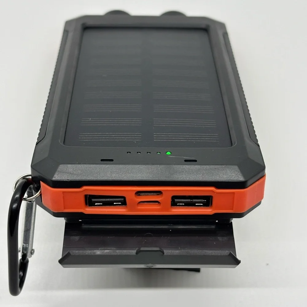 Solar Charger Power Bank - Orange and Black